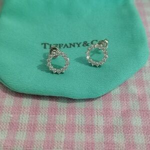 Tiffany & Co Round Brilliant Diamond Circle Stud Earrings
